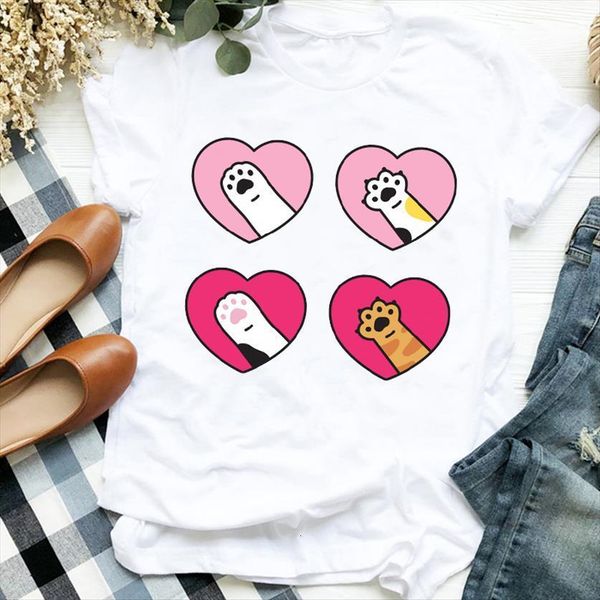 cat paw cute face 90s womens style cartoon cool animal print shirt clothes graphic female t tee, White
cat paw cute face 90s womens style cartoon cool animal print shirt clothes graphic female t tee, White