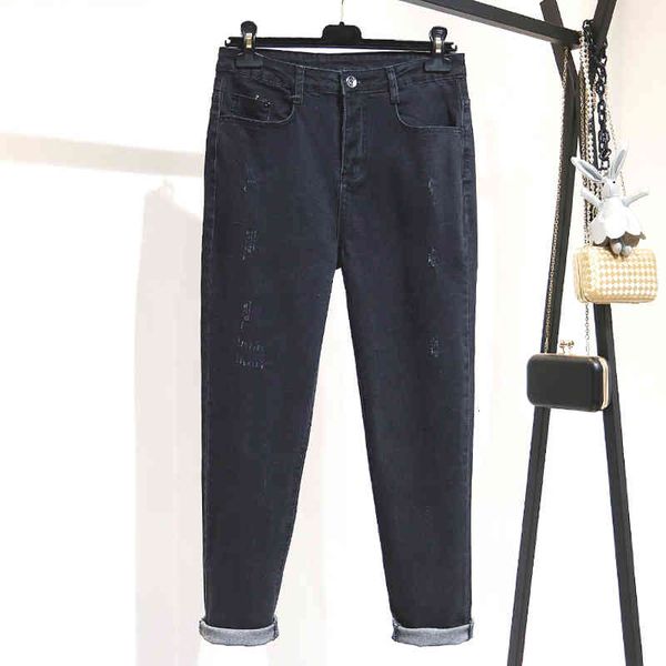 ankle-length denihare woman tall waist looser size fabric softener black jeans, Blue
ankle-length denihare woman tall waist looser size fabric softener black jeans, Blue