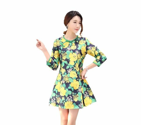 ethnic clothing shanghai story 3/4 sleeve cheongsam chinese traditional none elastic fabric round neck women's qipao dress, Red
ethnic clothing shanghai story 3/4 sleeve cheongsam chinese traditional none elastic fabric round neck women's qipao dress, Red