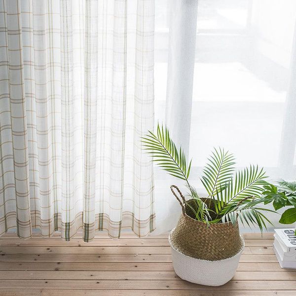 japanese tulle wind cotton and linen pastoral impenetrable for living dining room bedroom curtain & drapes