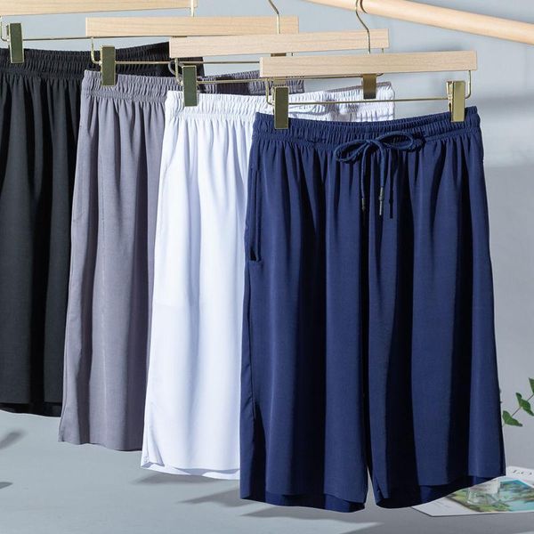 summer ice silk capris men's thin wear loose sports and leisure shorts pajamas beach pants big underpants at home2021, White;black
summer ice silk capris men's thin wear loose sports and leisure shorts pajamas beach pants big underpants at home2021, White;black