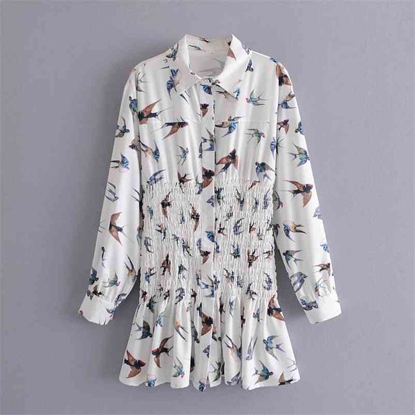 women spring summer printed shirt dress turn down collar elastic waist swallow print mini dress female chiffon 210524, Black;gray
women spring summer printed shirt dress turn down collar elastic waist swallow print mini dress female chiffon 210524, Black;gray