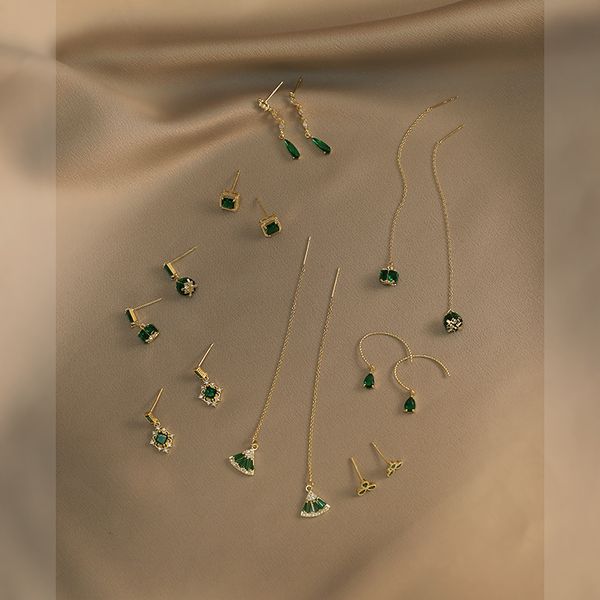 good selection court style emerald jade women's simple tassel ear line pure silver temperament small earrings luxurys designers jewelry, Golden;silver
good selection court style emerald jade women's simple tassel ear line pure silver temperament small earrings luxurys designers jewelry, Golden;silver