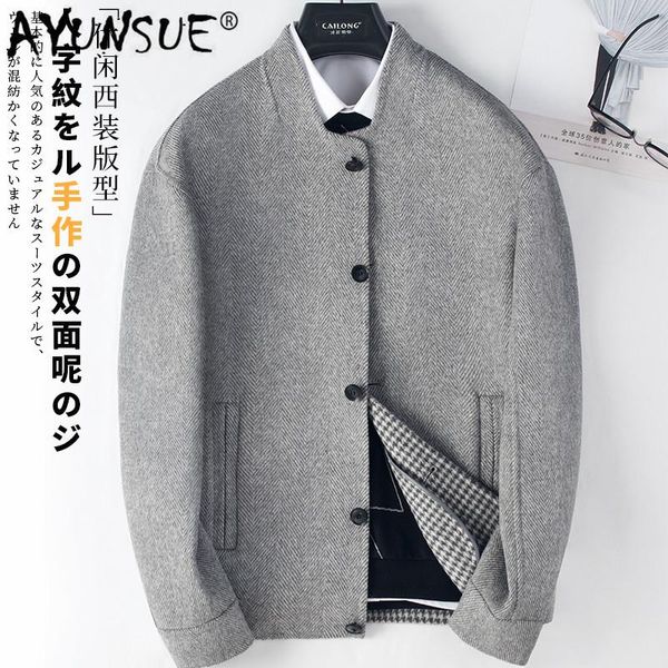 men's wool & blends ayunsue coat men clothes 2021 korean short jacket double face overcoat casaco masculino 2a3822 kj4281, Black
men's wool & blends ayunsue coat men clothes 2021 korean short jacket double face overcoat casaco masculino 2a3822 kj4281, Black