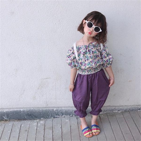 summer girls clothes set for kids children's floral chiffon shirt puff sleeve ice silk wide leg pants two-piece suit clothing sets, White
summer girls clothes set for kids children's floral chiffon shirt puff sleeve ice silk wide leg pants two-piece suit clothing sets, White