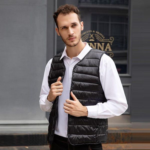 men's vests men down vest ultra light portable v-neck sleeveless coat 211y, Black;white
men's vests men down vest ultra light portable v-neck sleeveless coat 211y, Black;white