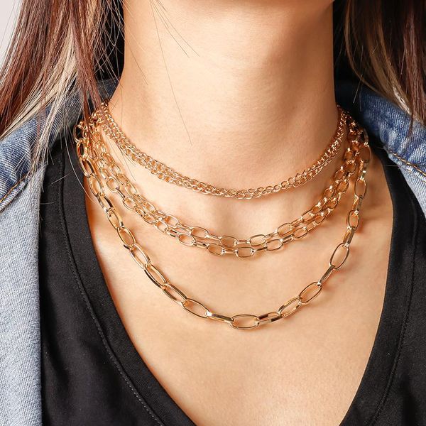 metal punk multilayer chunky chain necklaces pendants for women gold color lock choker female statement jewelry chokers, Golden;silver
metal punk multilayer chunky chain necklaces pendants for women gold color lock choker female statement jewelry chokers, Golden;silver