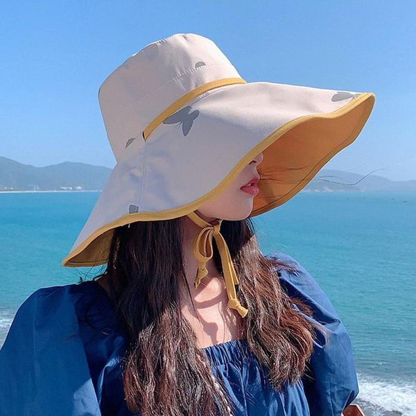 wide brim hats summer foldable female sun visor hat big double side butterfly outdoor beach cap for women uv protection, Blue;gray
wide brim hats summer foldable female sun visor hat big double side butterfly outdoor beach cap for women uv protection, Blue;gray