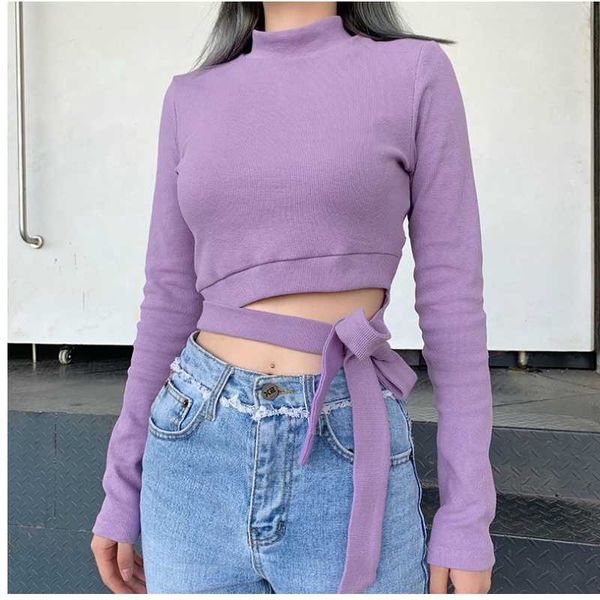 women's t-shirt spring and autumn long-sleeved bow hollow out fashion female solid color pullover navel short slimming top, White
women's t-shirt spring and autumn long-sleeved bow hollow out fashion female solid color pullover navel short slimming top, White