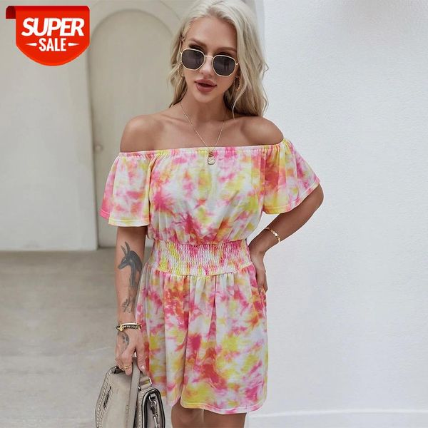 summer slash neck tie-dye print short dress women 2021 new high wasit slim off shoulder dresses for women casual #mh5l, White;black
summer slash neck tie-dye print short dress women 2021 new high wasit slim off shoulder dresses for women casual #mh5l, White;black