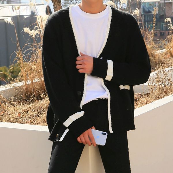spring autumn new cardigan sweater coat loose korean fashion single breasted casual outerwear kintted clothes male 9y4237, Black;brown
spring autumn new cardigan sweater coat loose korean fashion single breasted casual outerwear kintted clothes male 9y4237, Black;brown