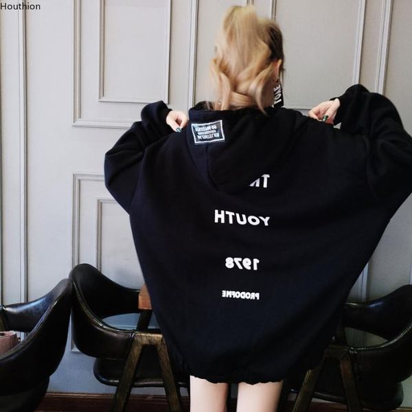 houthion women's sweater the fashion casual temperament loose letter printing long sleeves and hooded collar women sweaters, White;black
houthion women's sweater the fashion casual temperament loose letter printing long sleeves and hooded collar women sweaters, White;black