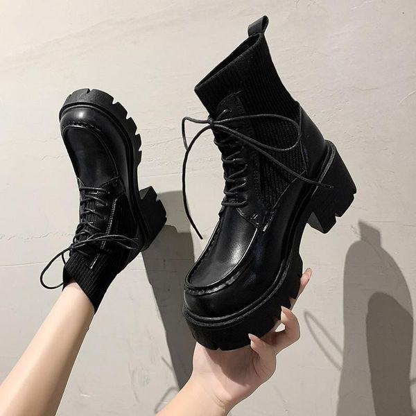 boots women shoes women's 2021 fashion woman 6.5cm heel lace up platform size 35-40, Black
boots women shoes women's 2021 fashion woman 6.5cm heel lace up platform size 35-40, Black