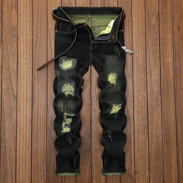 men's jeans with ripped holes, trendy men's straight-leg jeans, old personality casual motorcycle straight-leg pants, Blue
men's jeans with ripped holes, trendy men's straight-leg jeans, old personality casual motorcycle straight-leg pants, Blue