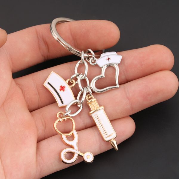 new medical tool charms keychain needle syringe stethoscope nurse cap key ring heart key chain doctors and nurses gift jewelry, Silver
new medical tool charms keychain needle syringe stethoscope nurse cap key ring heart key chain doctors and nurses gift jewelry, Silver