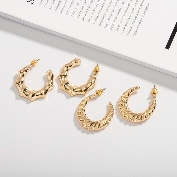 irregular twist bamboo earrings for women wedding party prom hoop jewelry gift & huggie, Golden;silver
irregular twist bamboo earrings for women wedding party prom hoop jewelry gift & huggie, Golden;silver
