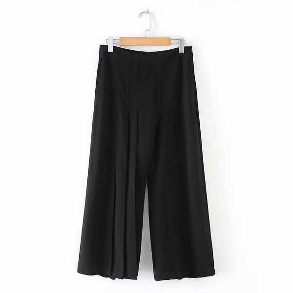 women's pants & capris xiaozhou 55-19010 european and american fashionable pleated broad-legged, Black;white
women's pants & capris xiaozhou 55-19010 european and american fashionable pleated broad-legged, Black;white