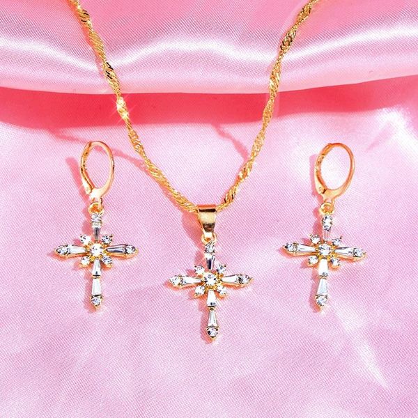 wedding jewelry sets caraquet 2pcs/set fashion cross design bridal crystal party pendant necklace dangle earrings for women, Slivery;golden
wedding jewelry sets caraquet 2pcs/set fashion cross design bridal crystal party pendant necklace dangle earrings for women, Slivery;golden