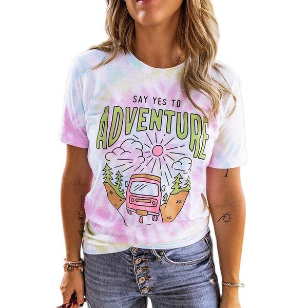 women's t-shirt 2021 summer arrival loose casual tie-dye printing o-neck pullover fashion splice short sleeve women clothing, White
women's t-shirt 2021 summer arrival loose casual tie-dye printing o-neck pullover fashion splice short sleeve women clothing, White