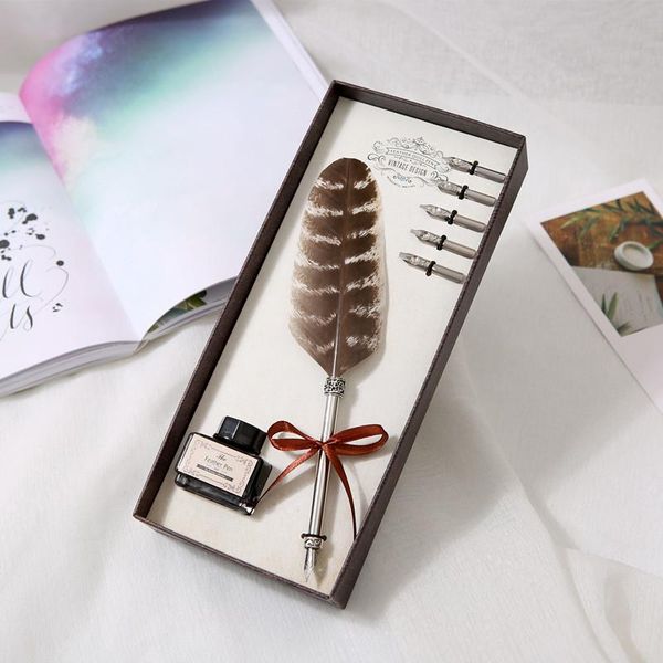 european retro feather pen writing ink set stationery business office supplies gift box graduation souvenir fountain pens
european retro feather pen writing ink set stationery business office supplies gift box graduation souvenir fountain pens