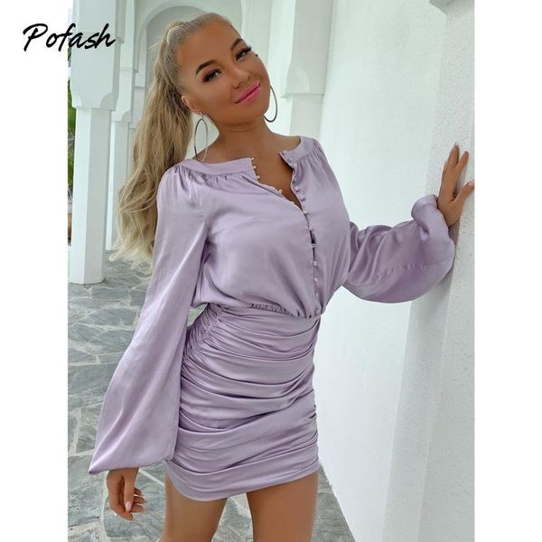 pofash purple solid ruched mini dress women button long lantern sleeves autumn dresses loose bodycon 2021 vestidos casual, Black;gray
pofash purple solid ruched mini dress women button long lantern sleeves autumn dresses loose bodycon 2021 vestidos casual, Black;gray