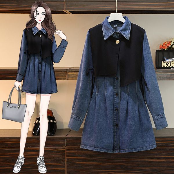 dress chic plus size assembly spring 2021 fashion mesh tights denim vest dressed in two female garments cowboy shirt zh067 clothing jzcv, Black;gray
dress chic plus size assembly spring 2021 fashion mesh tights denim vest dressed in two female garments cowboy shirt zh067 clothing jzcv, Black;gray