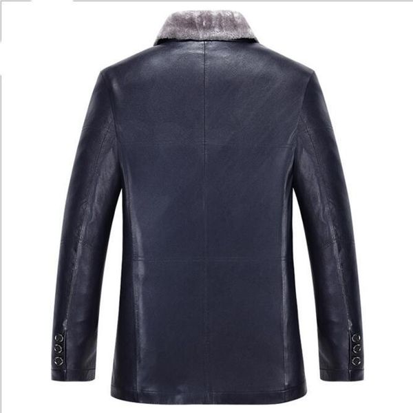 men's fur & faux men genuine thick jacket warm winter jackets coats sheepskin leather business male overcoat brand clothing wlf091, Black
men's fur & faux men genuine thick jacket warm winter jackets coats sheepskin leather business male overcoat brand clothing wlf091, Black
