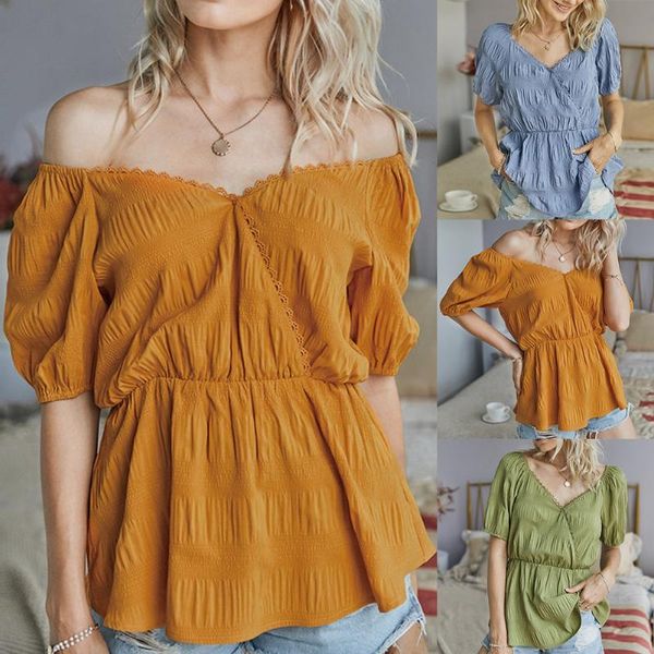 women's t-shirt summer casual solid color retro v-neck korean fashion wild short sleeve top, White
women's t-shirt summer casual solid color retro v-neck korean fashion wild short sleeve top, White