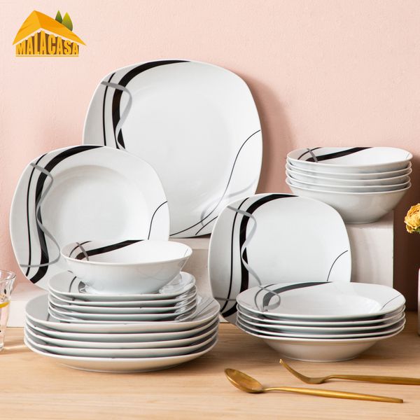 veweet fiona 24-piece ceramic black plate combi-set porcelain tableware set of bowls/dessert plates/soup plates/dinner plates
veweet fiona 24-piece ceramic black plate combi-set porcelain tableware set of bowls/dessert plates/soup plates/dinner plates