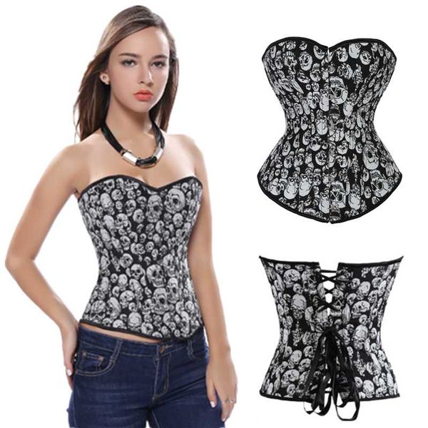 bustiers & corsets skull printed corset gothic and women clubwear plus size showgirl halloween costumes, Black;white
bustiers & corsets skull printed corset gothic and women clubwear plus size showgirl halloween costumes, Black;white