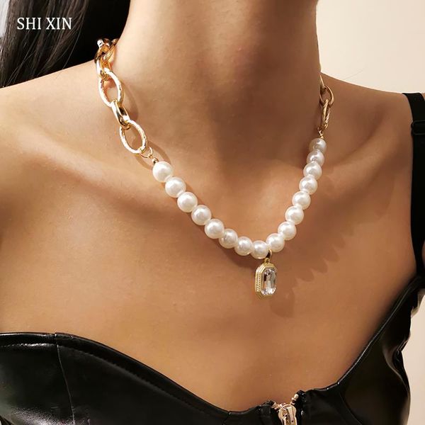 thick link chain pearl beads choker necklace colar for women fashion crystal pendant necklaces on neck jewelry 2021, Silver
thick link chain pearl beads choker necklace colar for women fashion crystal pendant necklaces on neck jewelry 2021, Silver
