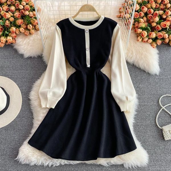 casual dresses one-piece lantern sleeve knitted sweater dress women autumn winter korean fashion mini slim all-match robe femme, Black;gray
casual dresses one-piece lantern sleeve knitted sweater dress women autumn winter korean fashion mini slim all-match robe femme, Black;gray