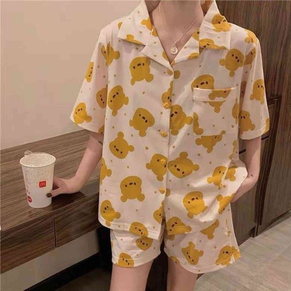 korean little bear girls womens sleepwears pajamas set cute summer short sleeve leisure sleepwear for cow women loose nightwear homewear, Black;red
korean little bear girls womens sleepwears pajamas set cute summer short sleeve leisure sleepwear for cow women loose nightwear homewear, Black;red