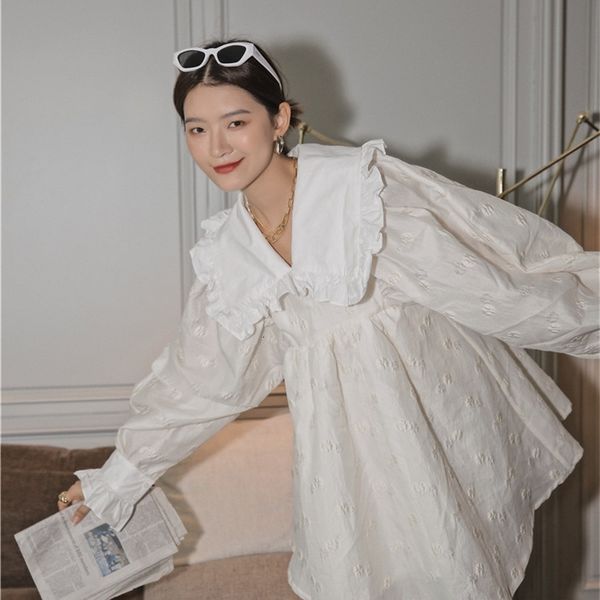 casual dresses japan style jacquard long sleeve women white peter pan collar lantern a line loose designer autumn jlhw, Black;gray
casual dresses japan style jacquard long sleeve women white peter pan collar lantern a line loose designer autumn jlhw, Black;gray