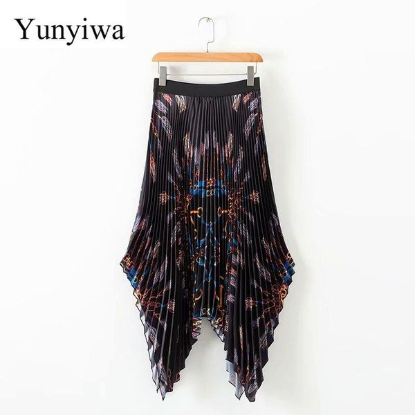 skirts women vintage elastic high waist chain print pleated midi skirt faldas mujer ladies asymmetrical casual chic, Black
skirts women vintage elastic high waist chain print pleated midi skirt faldas mujer ladies asymmetrical casual chic, Black