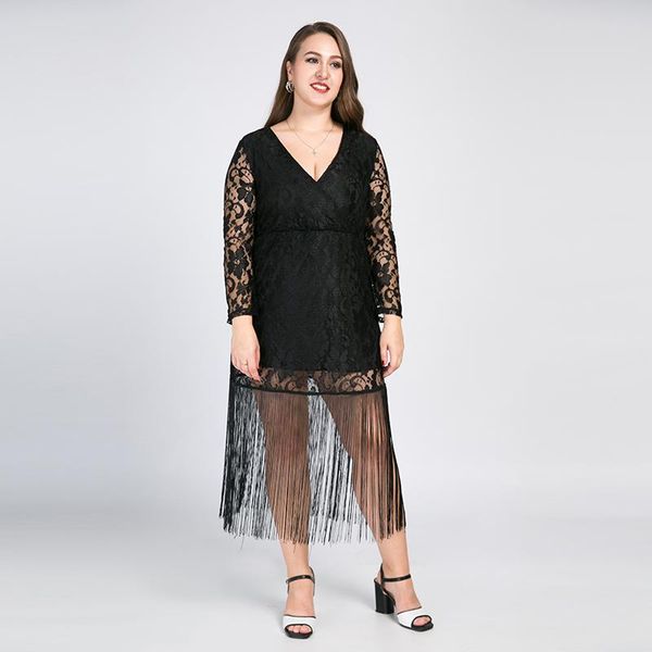 casual dresses rl fuiisky women's v-neck plus size lace dress long sleeve taseel design cocktail party black elegant evening, Black;gray
casual dresses rl fuiisky women's v-neck plus size lace dress long sleeve taseel design cocktail party black elegant evening, Black;gray
