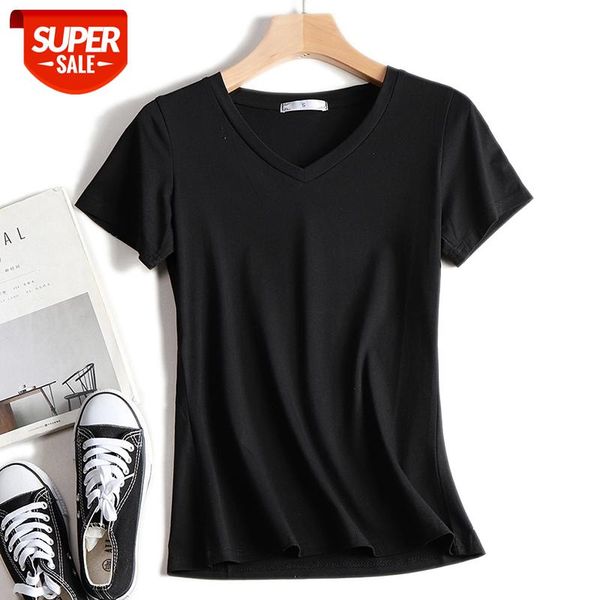 basic cotton summer t shirt women knitted short sleeves tee shirt high elasticity breathable v neck female tshirt plus size #vv1o, White
basic cotton summer t shirt women knitted short sleeves tee shirt high elasticity breathable v neck female tshirt plus size #vv1o, White