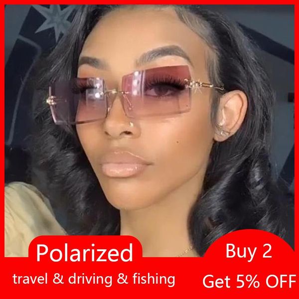 sunglasses super many colors rectangle women's rimless 2021 trend fashion brown shades beach square bezel vintage glasses uv400, White;black
sunglasses super many colors rectangle women's rimless 2021 trend fashion brown shades beach square bezel vintage glasses uv400, White;black