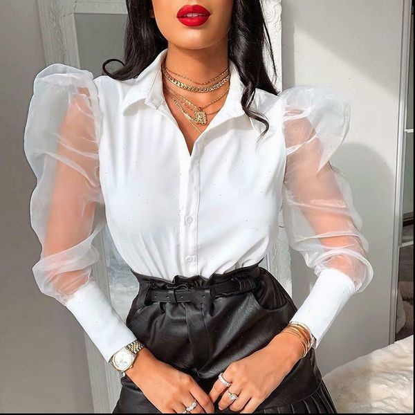 fashion perspective bubble sleeve womens shirt v neck button elegant blusas black white
fashion perspective bubble sleeve womens shirt v neck button elegant blusas black white