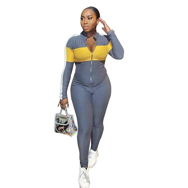 women's jumpsuits & rompers women 's stand collar zipper skinny beach style striped spliced full length sports catsuits mac8145, Black;white
women's jumpsuits & rompers women 's stand collar zipper skinny beach style striped spliced full length sports catsuits mac8145, Black;white