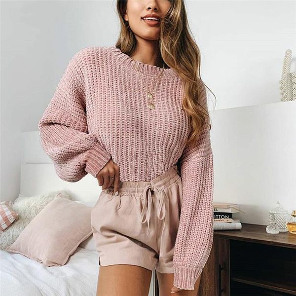 women's sweaters pink short loose sweater women black white long lantern sleeve pullover o neck casual sweet cute office knit crop, White;black
women's sweaters pink short loose sweater women black white long lantern sleeve pullover o neck casual sweet cute office knit crop, White;black