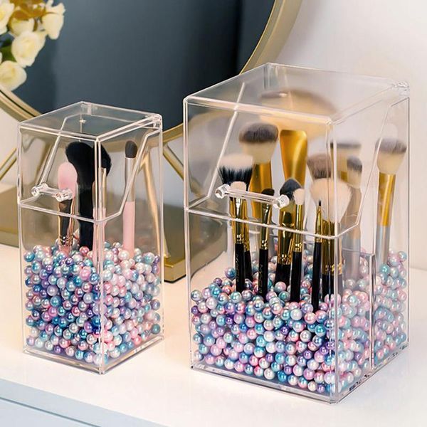 storage boxes & bins makeup brush holder transparent acrylic organizer with dustproof cover and pearl
storage boxes & bins makeup brush holder transparent acrylic organizer with dustproof cover and pearl