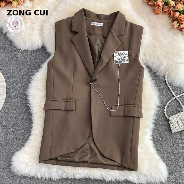 women's vests office lady casual loose vest women classic black pocket waistcoat woman elegant sleeveless outerwear chic korean, Black;white
women's vests office lady casual loose vest women classic black pocket waistcoat woman elegant sleeveless outerwear chic korean, Black;white