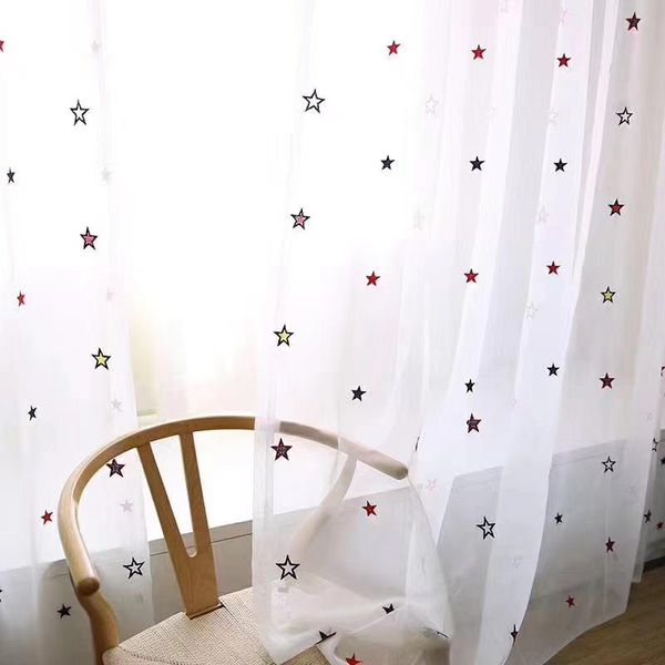simple modern colorful mesh embroidered stars window screens sheer tulle curtains for living room white balcony yarn curtain & drapes
simple modern colorful mesh embroidered stars window screens sheer tulle curtains for living room white balcony yarn curtain & drapes