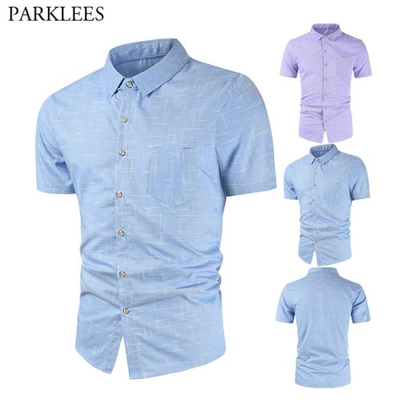 line printed mens shirt casual business men shirt short sleeve with pocket men dress shirts slim fit button up men clothing 210524, White;black
line printed mens shirt casual business men shirt short sleeve with pocket men dress shirts slim fit button up men clothing 210524, White;black