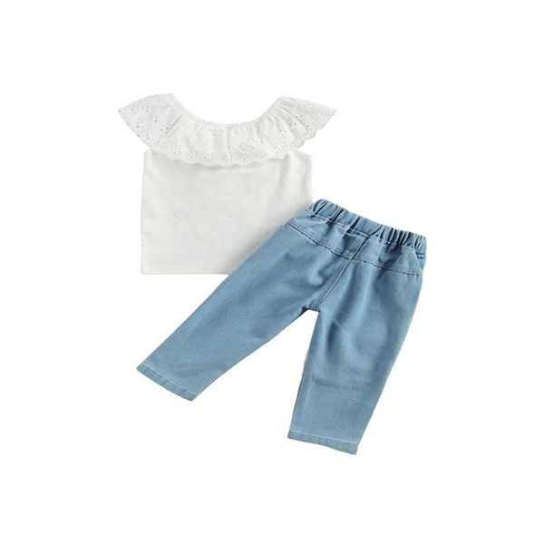 clothing sets 1-6t kids baby girl flouncing , fashion lace jeans, short sleeve side pockets party street summer 2-piece suit, White
clothing sets 1-6t kids baby girl flouncing , fashion lace jeans, short sleeve side pockets party street summer 2-piece suit, White