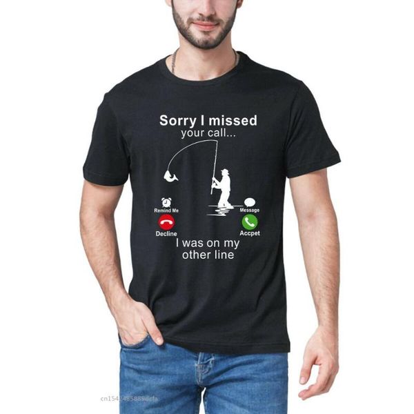 men's t-shirts sorry i missed your call fishing funny t shirt streetwear homme tees, White;black
men's t-shirts sorry i missed your call fishing funny t shirt streetwear homme tees, White;black