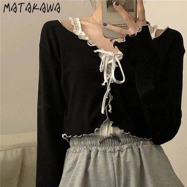 matakawa ins wave-edge lace-up crop female korean spring slim woman tshirts short solid long-sleeved t-shirt 210513, White
matakawa ins wave-edge lace-up crop female korean spring slim woman tshirts short solid long-sleeved t-shirt 210513, White