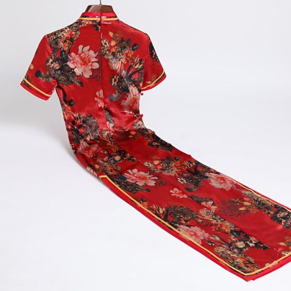 chinese style cheongsam short sleeve thigh-high slit dress retro female oriental qipao ethnic clothing, Red
chinese style cheongsam short sleeve thigh-high slit dress retro female oriental qipao ethnic clothing, Red