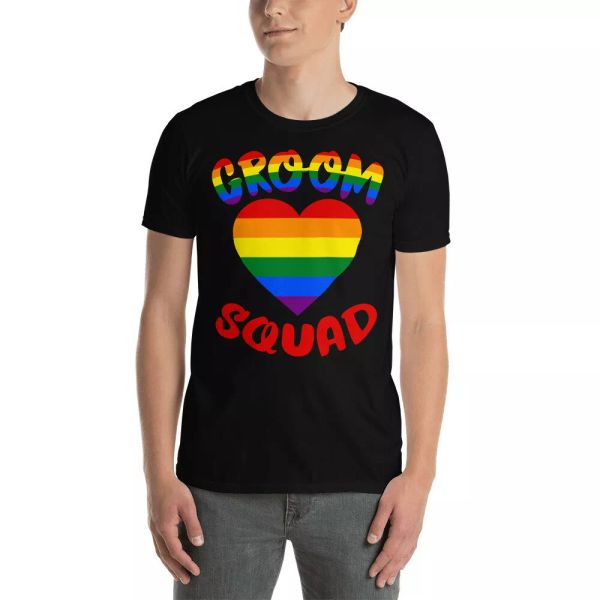 groom squad cool heart lgbt wedding bachelorette lesbian gay pride group t-shirt, White;black
groom squad cool heart lgbt wedding bachelorette lesbian gay pride group t-shirt, White;black